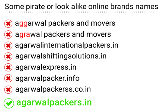 Duplicate or Look alike online brands Duplicate or Look alike online brands