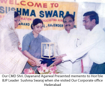 Sushma Swaraj Visited Corporate Office of Agarwal Packers and Movers